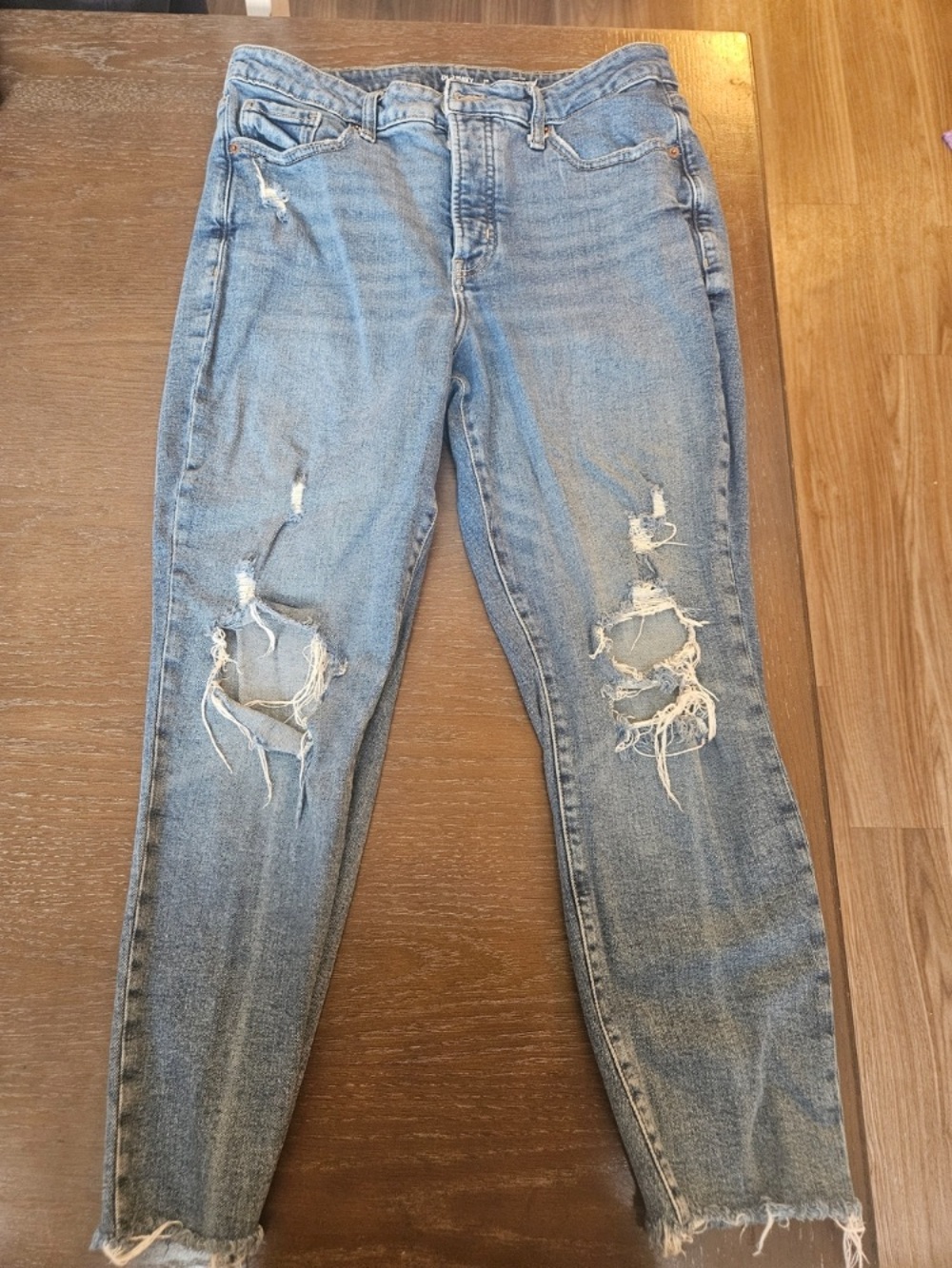 Old Navy Light Blue Distressed Boyfriend Jeans
